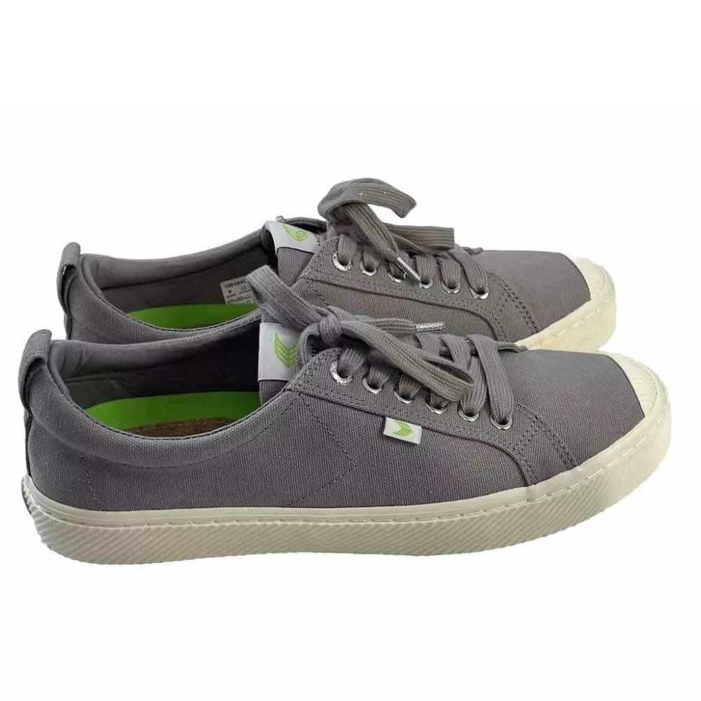 Cariuma Unisex OCA Mystic Grey Canvas Low Top Sneakers Shoes US Men 9 Women 10.5